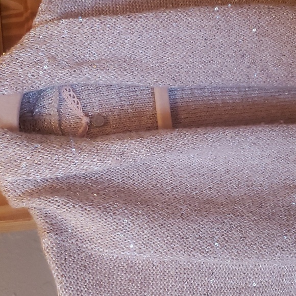 Glitter Sparkle Open Front Knitted & Knotted Sweater - Picture 2 of 11